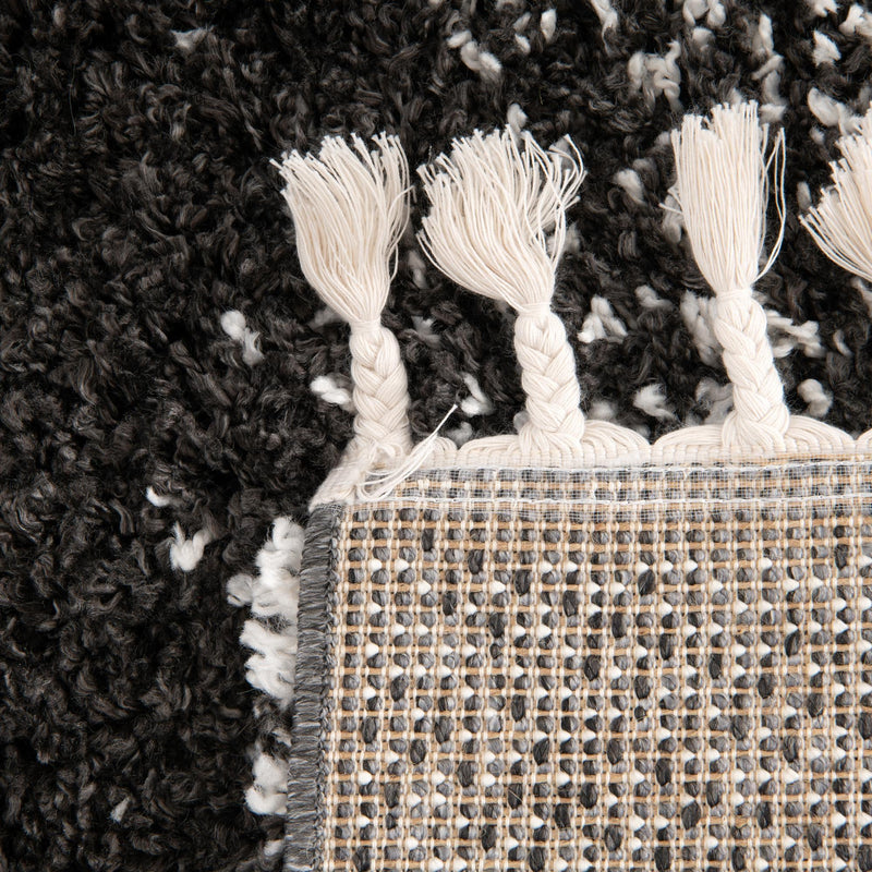 Cozy Cove Shag Collection Area Rug -  Lagoon Rectangle Black and White  lifestyle 31
