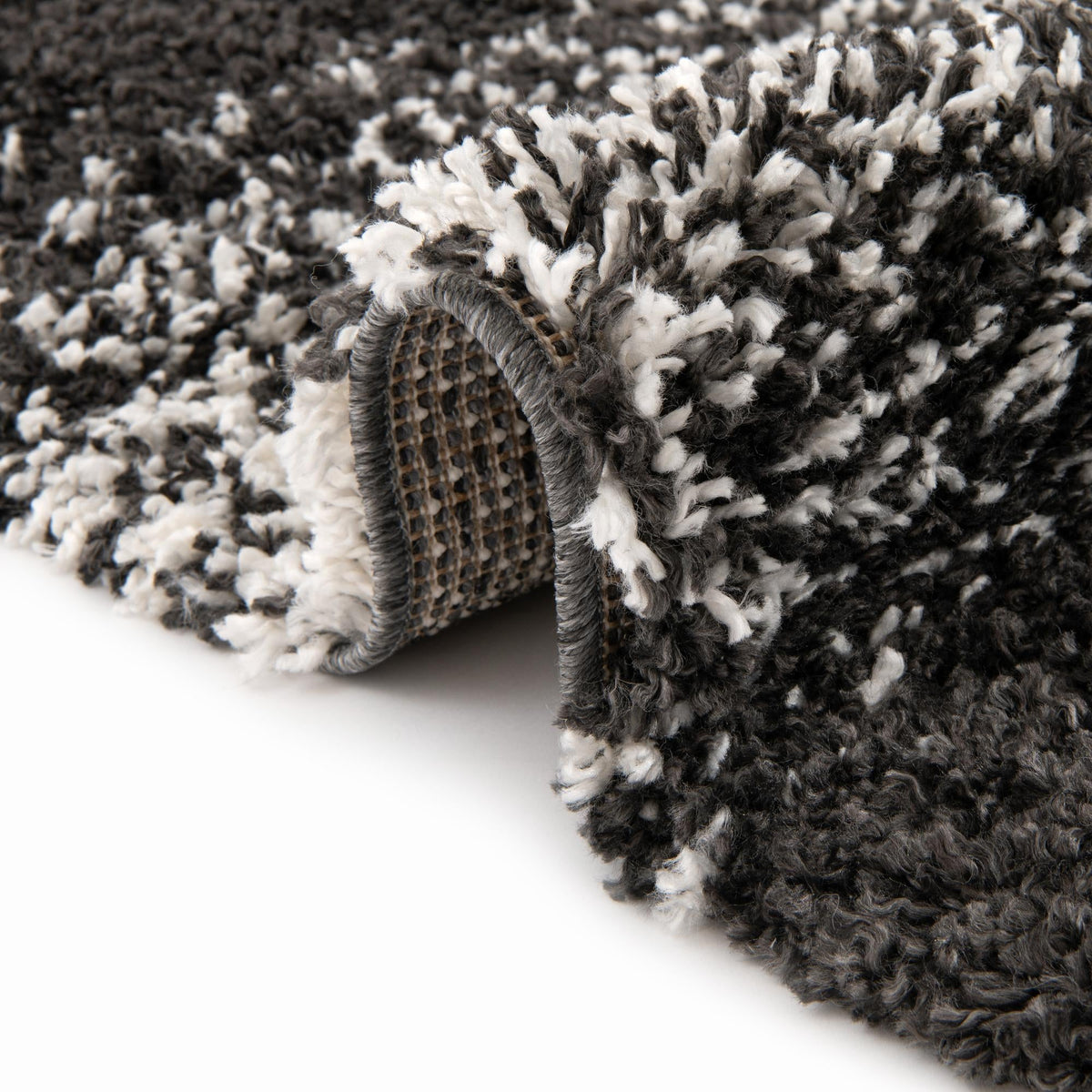 Cozy Cove Shag Collection Area Rug -  Lagoon Rectangle Black and White  lifestyle 32