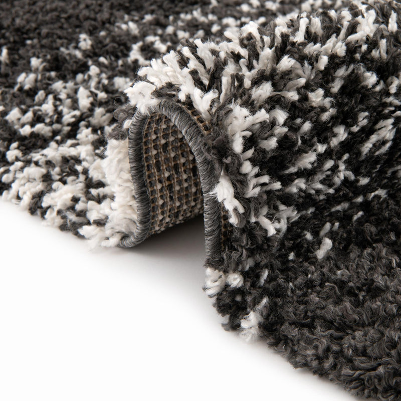 Cozy Cove Shag Collection Area Rug -  Lagoon Rectangle Black and White  lifestyle 32