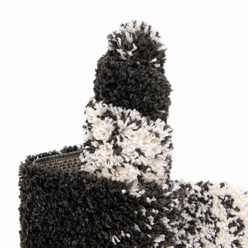 Cozy Cove Shag Collection Area Rug -  Lagoon Rectangle Black and White  lifestyle 33