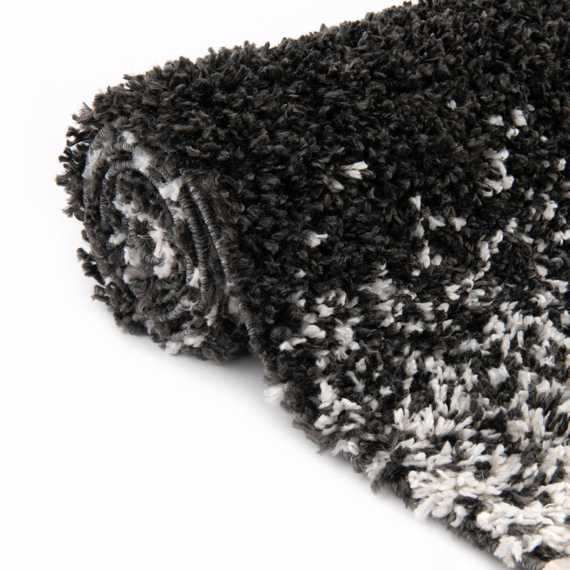 Cozy Cove Shag Collection Area Rug -  Lagoon Rectangle Black and White  lifestyle 34