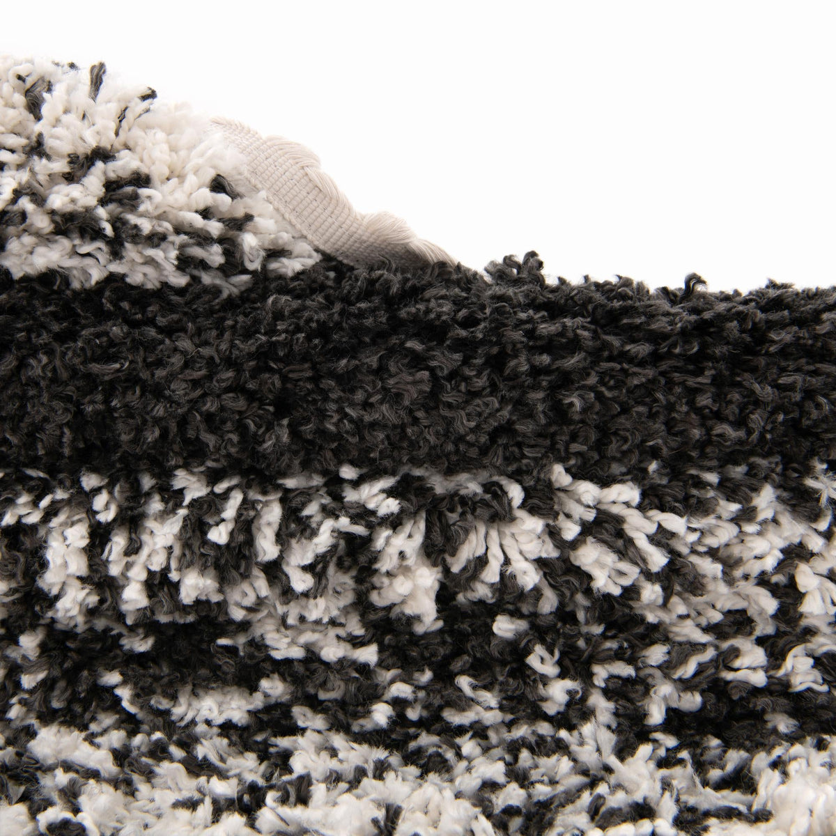 Cozy Cove Shag Collection Area Rug -  Lagoon Rectangle Black and White  lifestyle 36