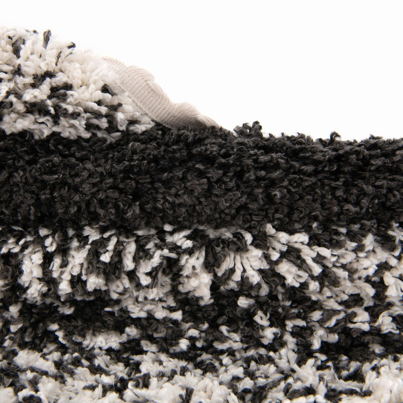 Cozy Cove Shag Collection Area Rug -  Lagoon Rectangle Black and White  lifestyle 36