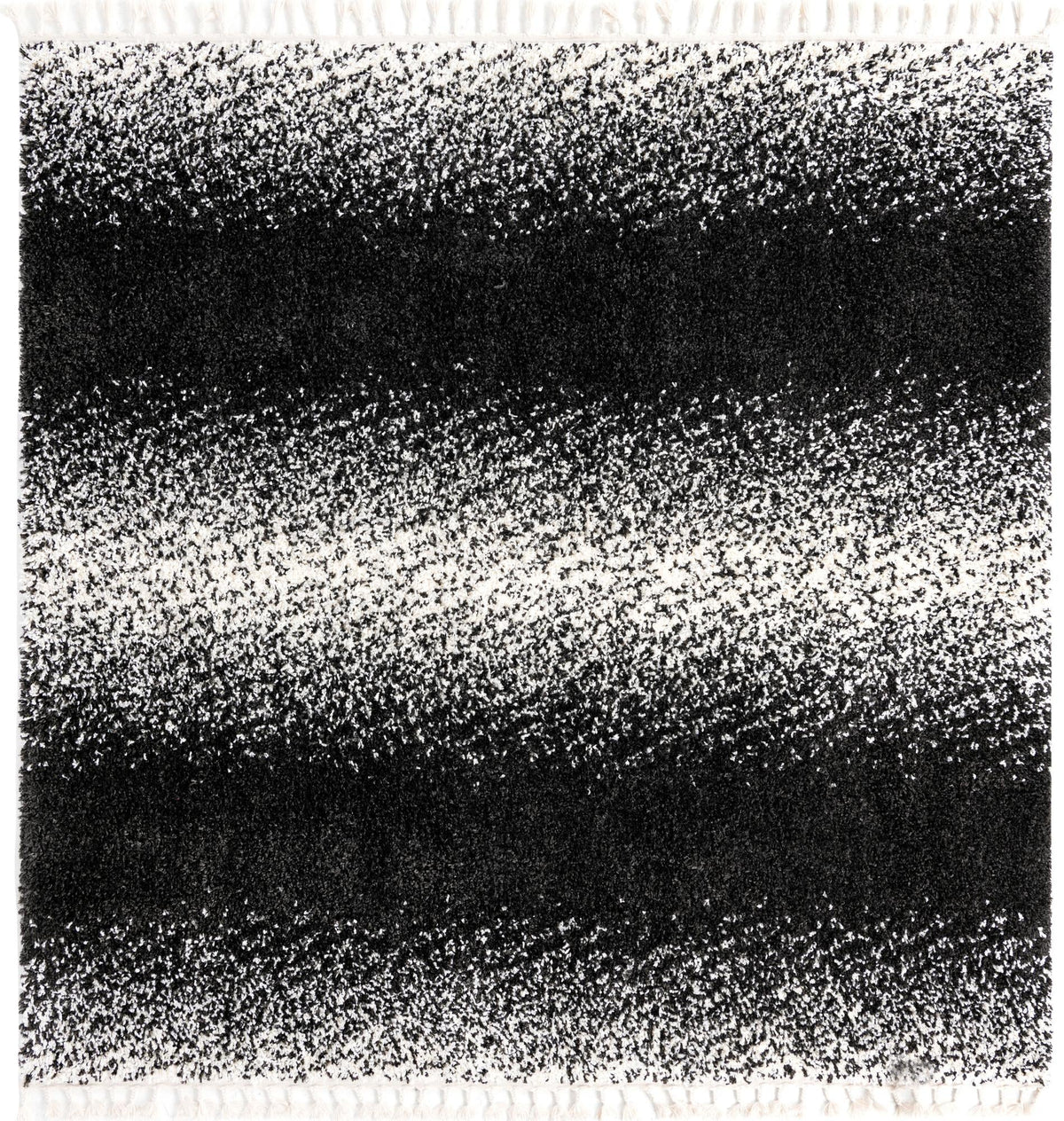 Cozy Cove Shag Collection Area Rug -  Lagoon Square Black and White  lifestyle 67
