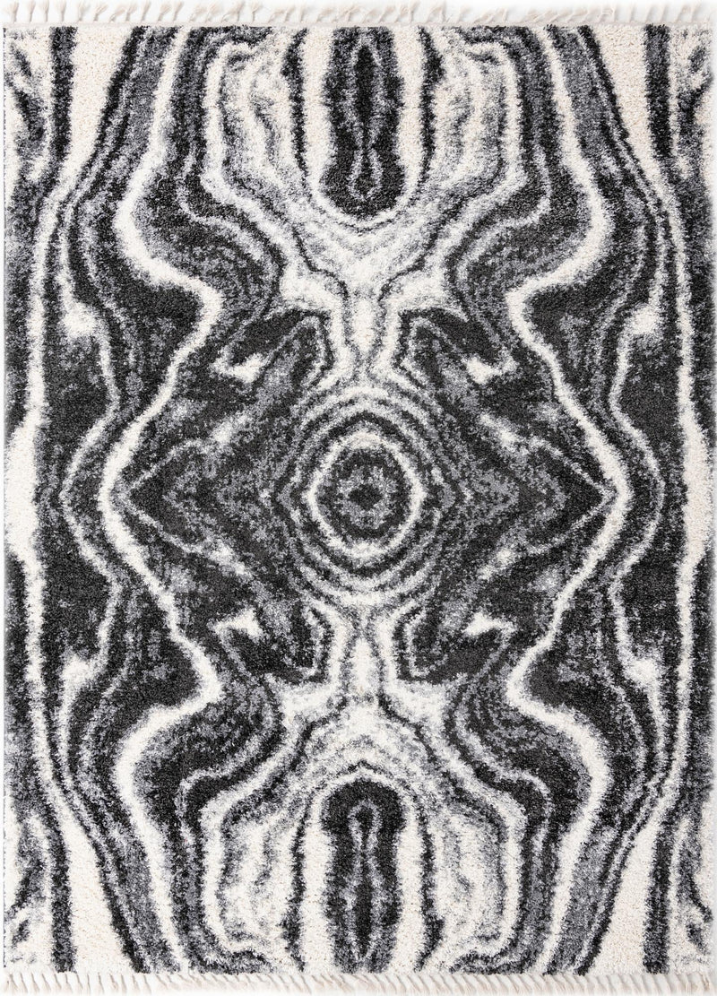 Cozy Cove Shag Collection Area Rug -  Seabreeze Rectangle Black and White  lifestyle 3