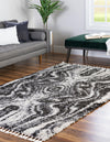 Cozy Cove Shag Collection Area Rug -  Seabreeze Rectangle Black and White  lifestyle 8
