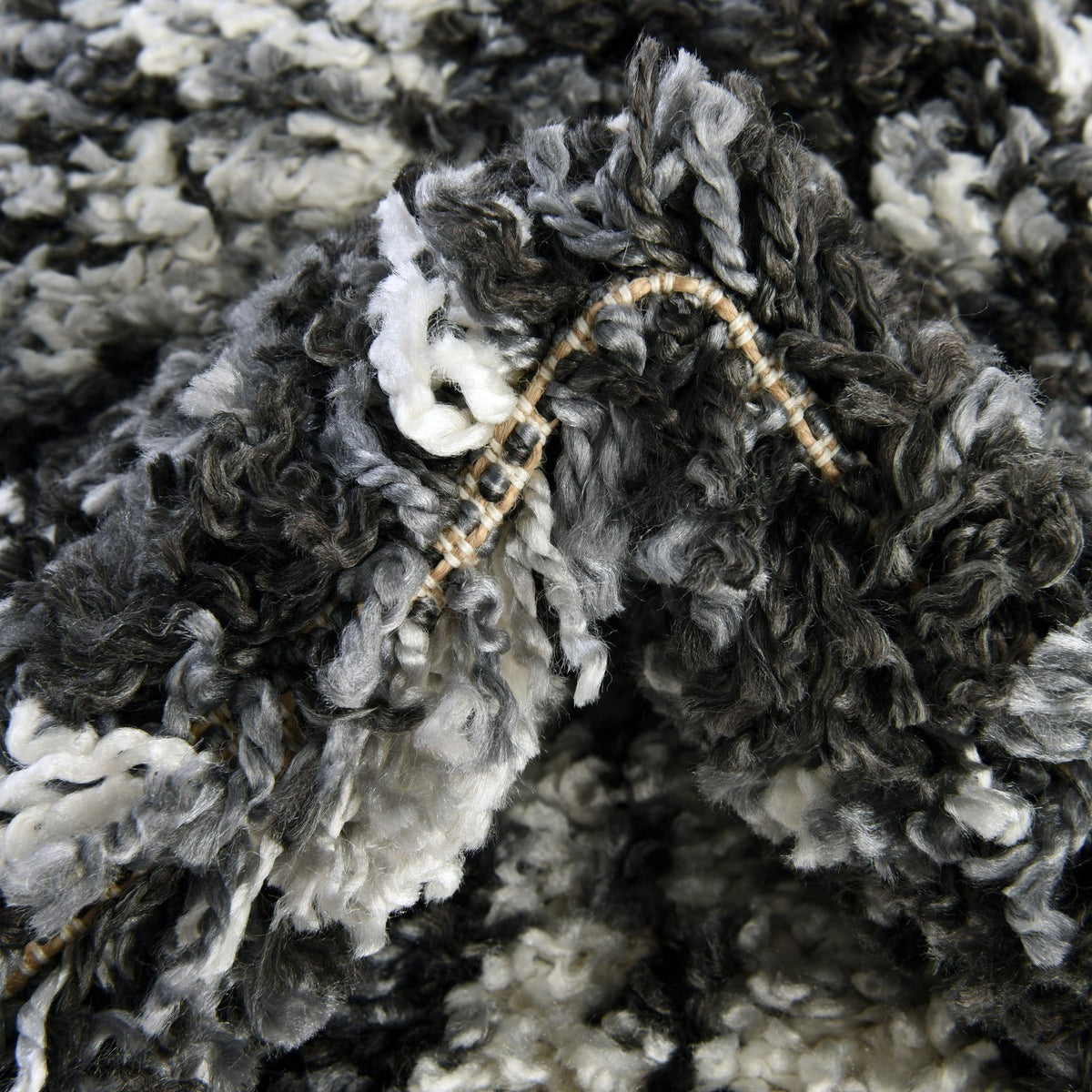 Cozy Cove Shag Collection Area Rug -  Seabreeze Rectangle Black and White  lifestyle 26