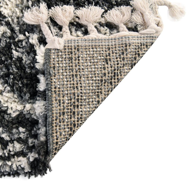 Cozy Cove Shag Collection Area Rug -  Seabreeze Rectangle Black and White  lifestyle 27