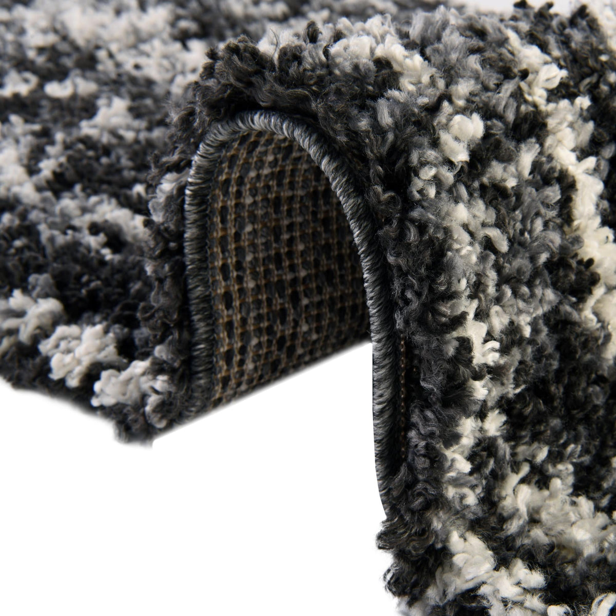 Cozy Cove Shag Collection Area Rug -  Seabreeze Rectangle Black and White  lifestyle 28