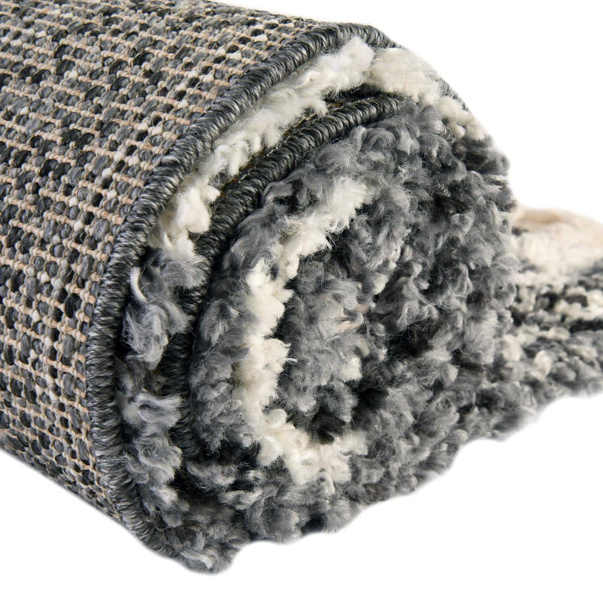Cozy Cove Shag Collection Area Rug -  Seabreeze Rectangle Black and White  lifestyle 30