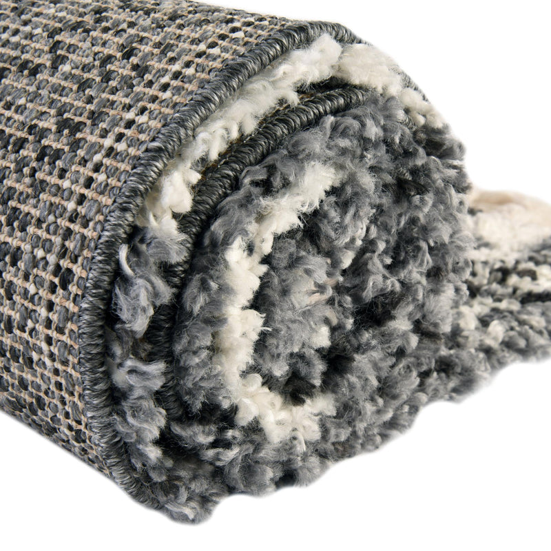 Cozy Cove Shag Collection Area Rug -  Seabreeze Rectangle Black and White  lifestyle 30