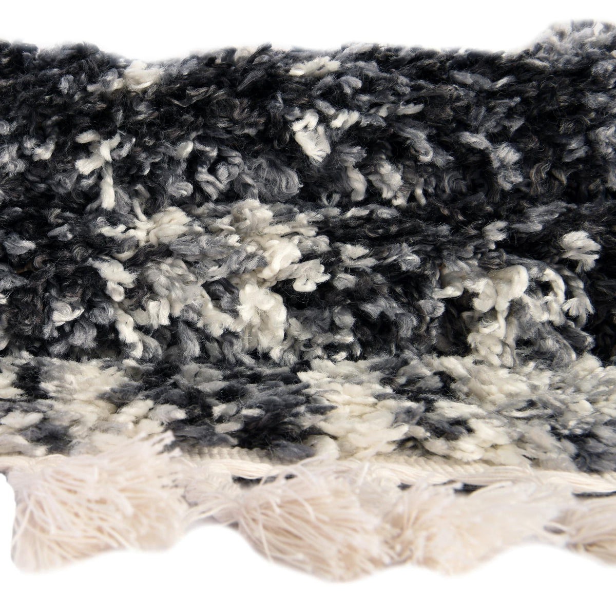 Cozy Cove Shag Collection Area Rug -  Seabreeze Rectangle Black and White  lifestyle 32