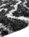 Cozy Cove Shag Collection Area Rug -  Seabreeze Round Black and White  lifestyle 76