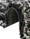 Cozy Cove Shag Collection Area Rug -  Seabreeze Round Black and White  lifestyle 79