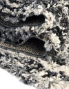 Cozy Cove Shag Collection Area Rug -  Seabreeze Round Black and White  lifestyle 84