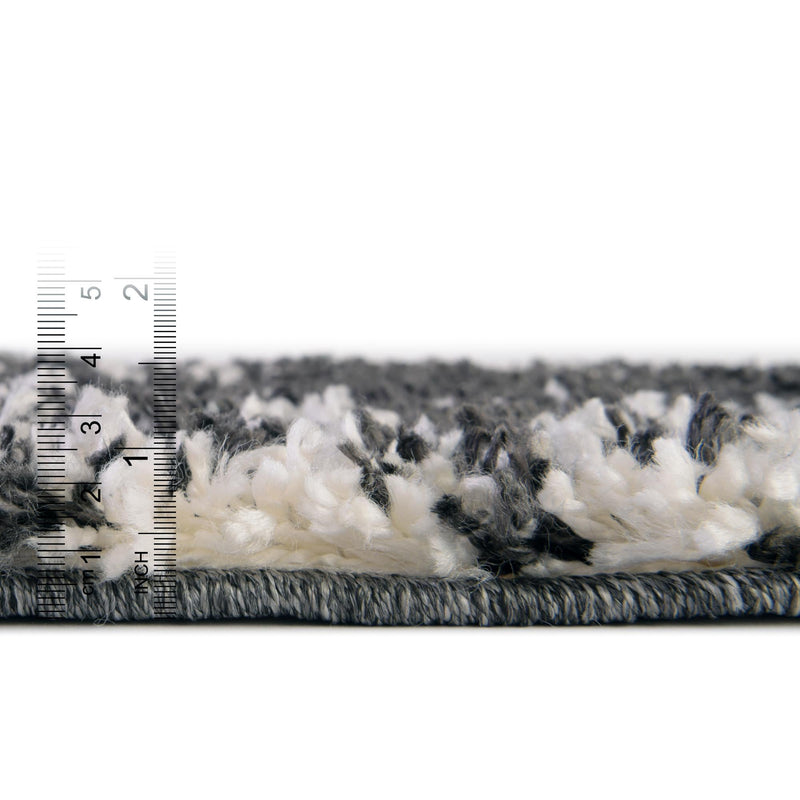 Tranquil Tides Shag Collection Area Rug - Marina Rectangle Black and White  lifestyle 11