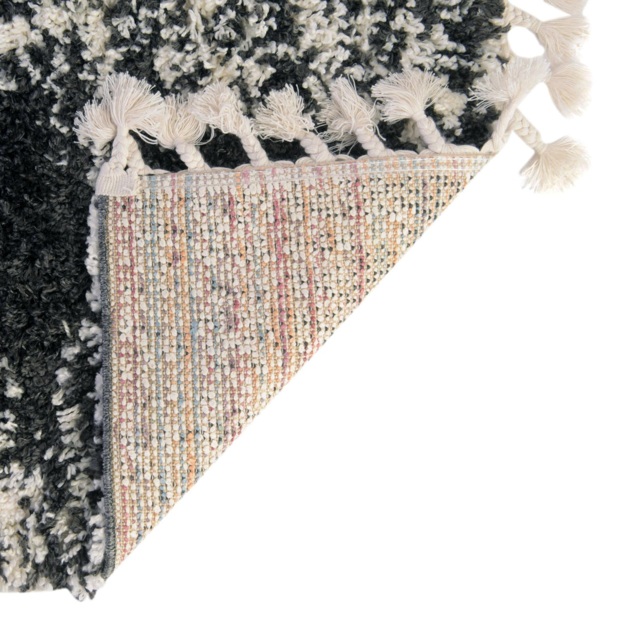 Tranquil Tides Shag Collection Area Rug - Marina Rectangle Black and White  lifestyle 23