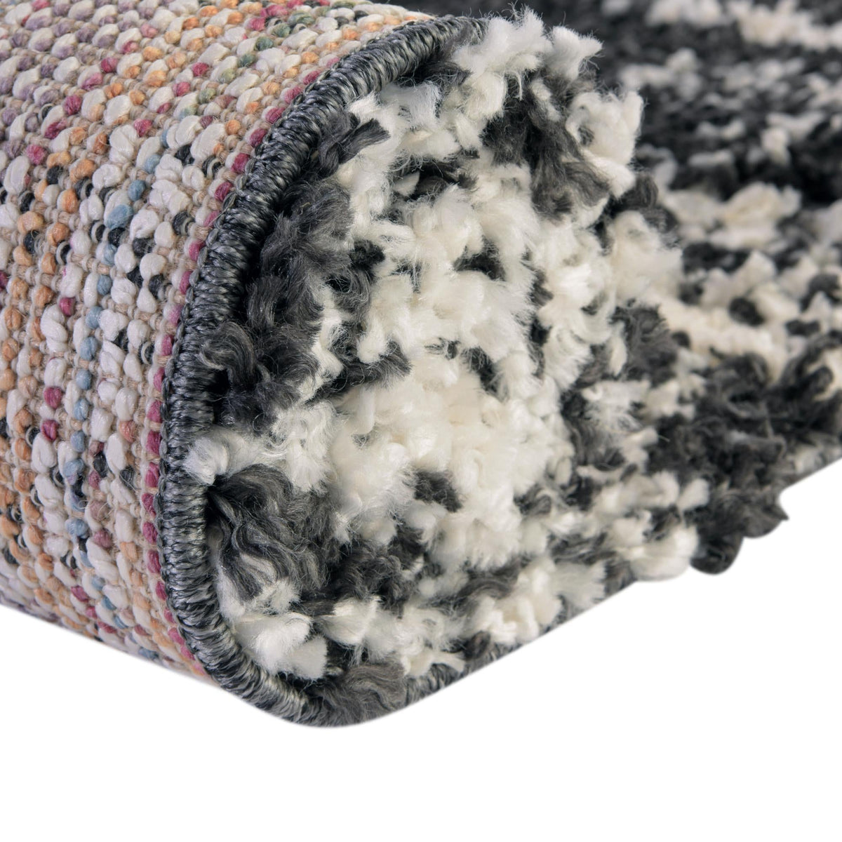 Tranquil Tides Shag Collection Area Rug - Marina Rectangle Black and White  lifestyle 27