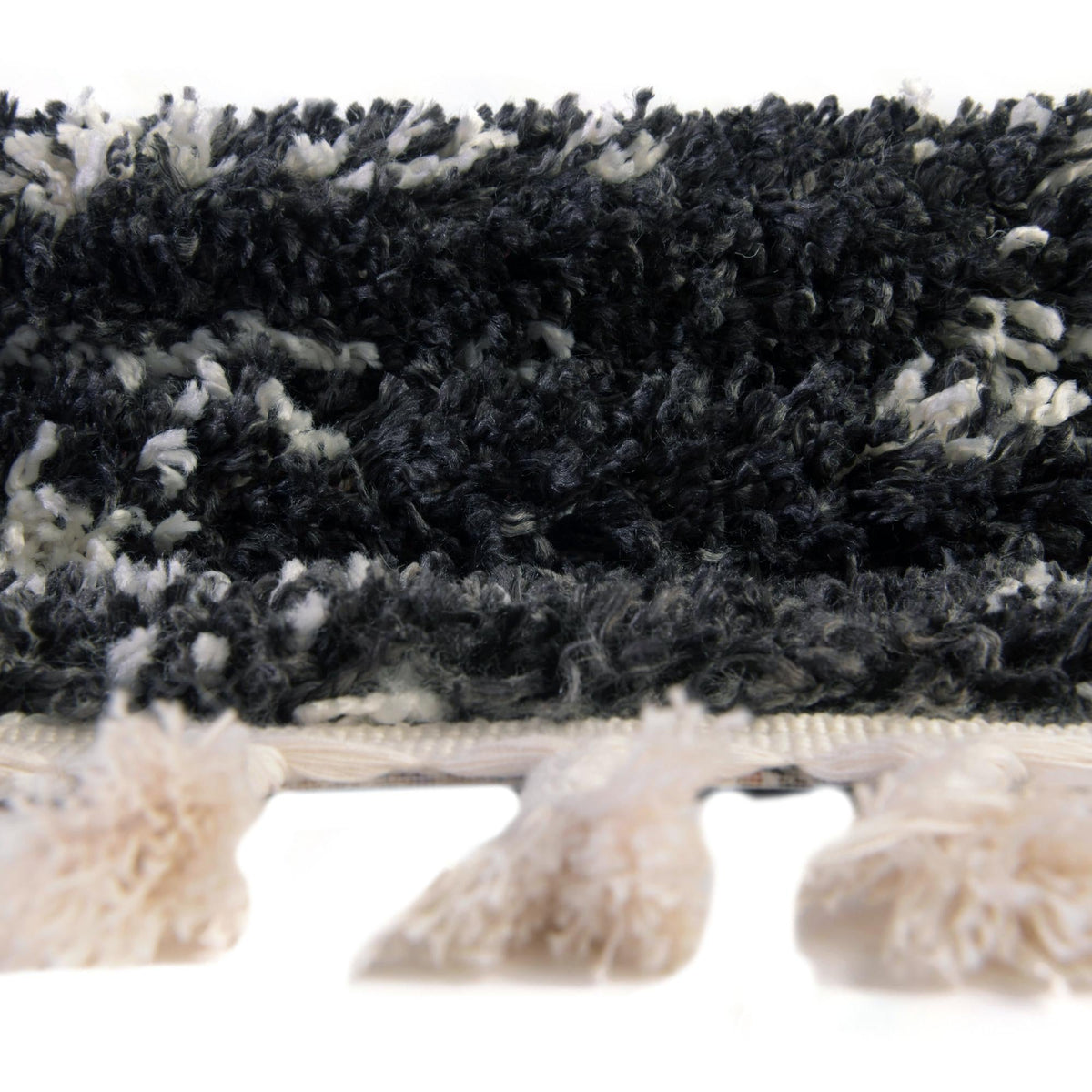Tranquil Tides Shag Collection Area Rug - Marina Rectangle Black and White  lifestyle 29
