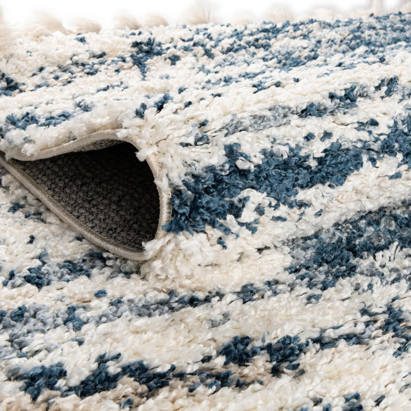 Tranquil Tides Shag Collection Area Rug - Marina Rectangle Blue  lifestyle 20
