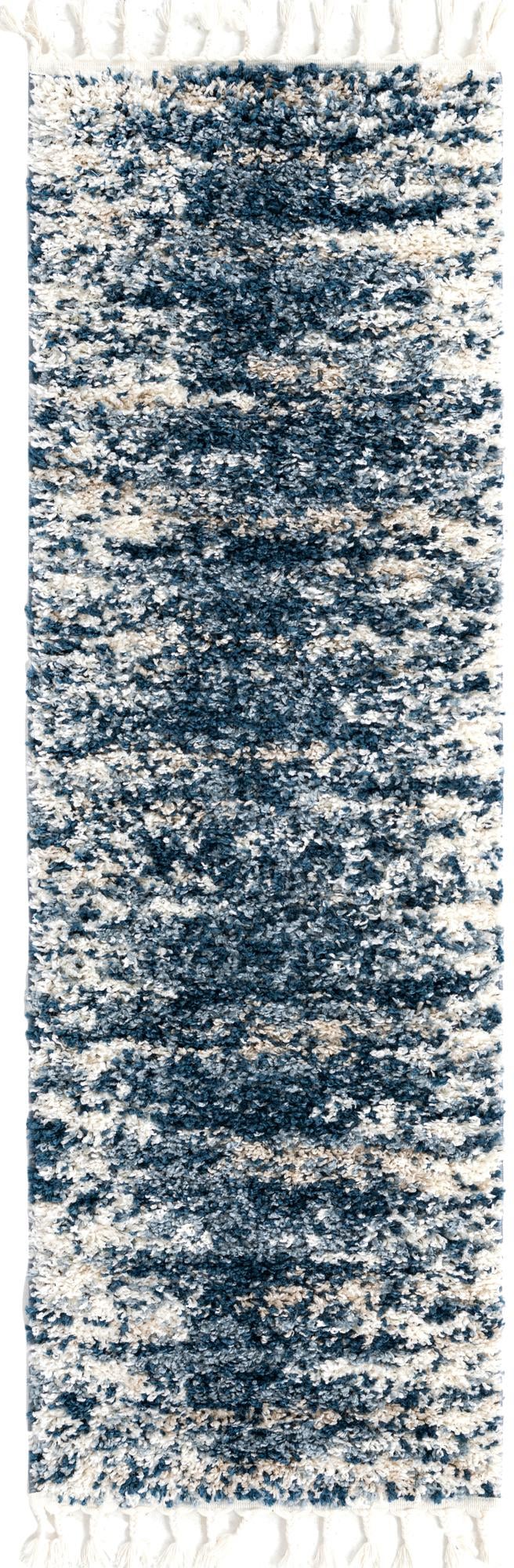 Tranquil Tides Shag Collection Area Rug - Marina Runner Blue  lifestyle 39