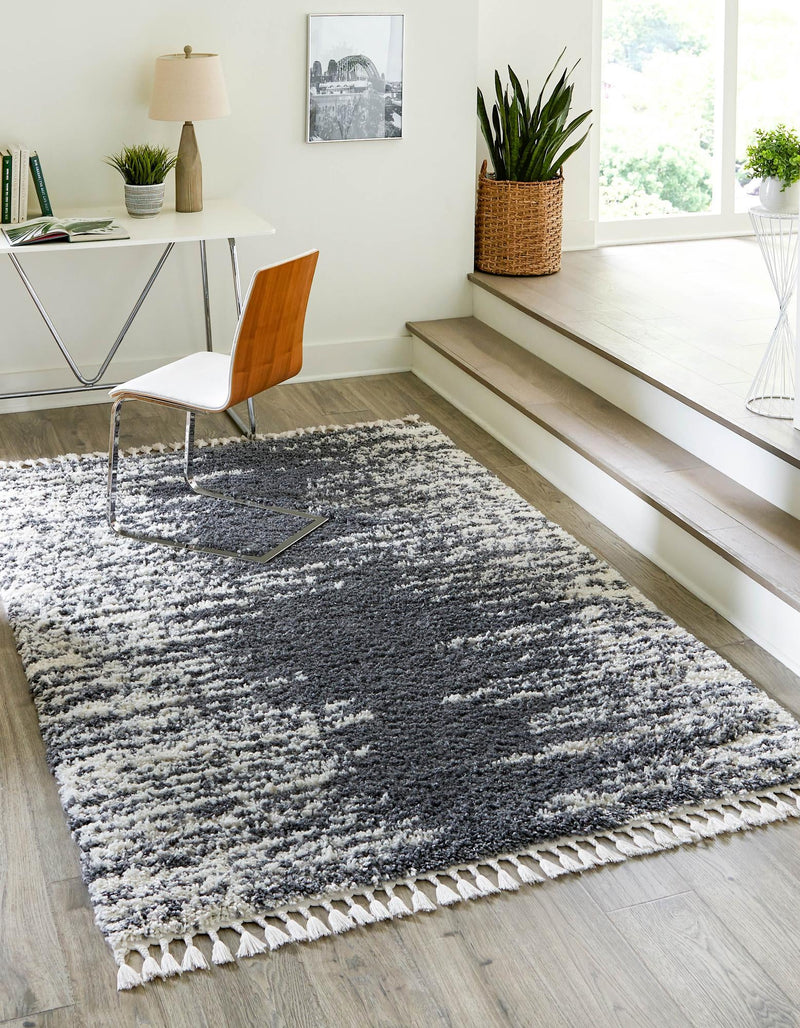 Tranquil Tides Shag Collection Area Rug - Marina Rectangle Gray  lifestyle 6