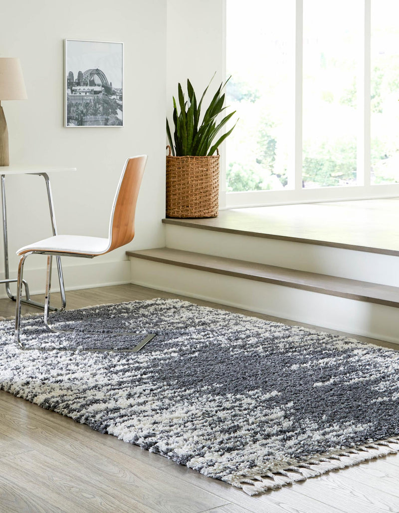Tranquil Tides Shag Collection Area Rug - Marina Rectangle Gray  lifestyle 9
