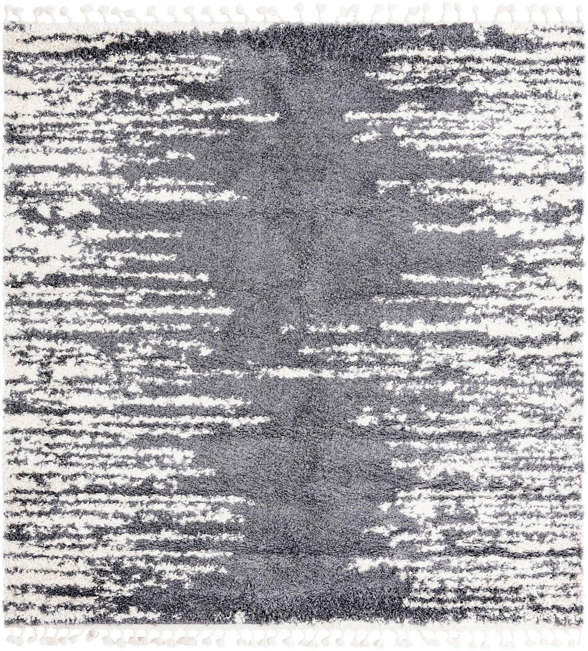 Tranquil Tides Shag Collection Area Rug - Marina Square Gray  lifestyle 33