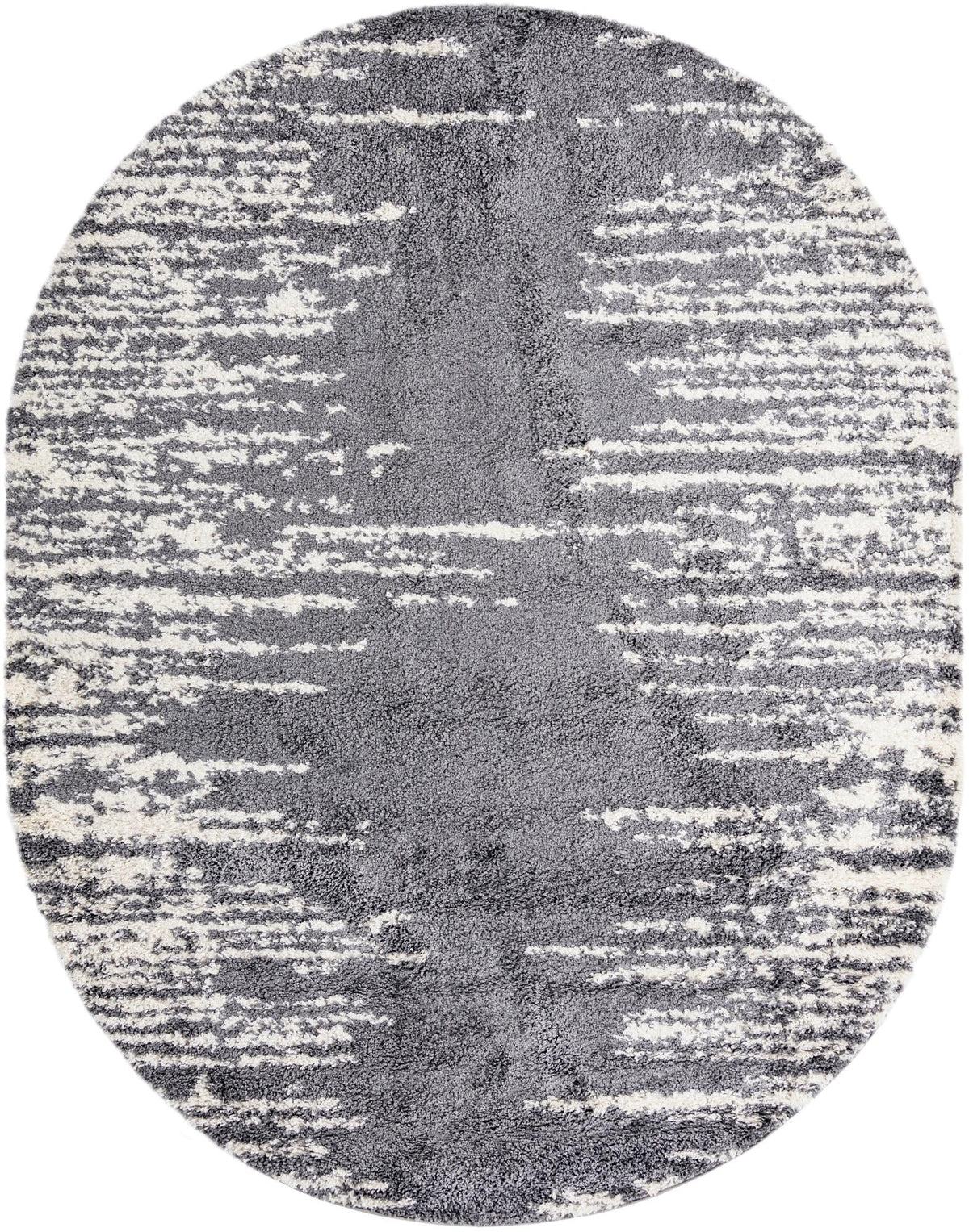 Tranquil Tides Shag Collection Area Rug - Marina Oval Gray  lifestyle 34