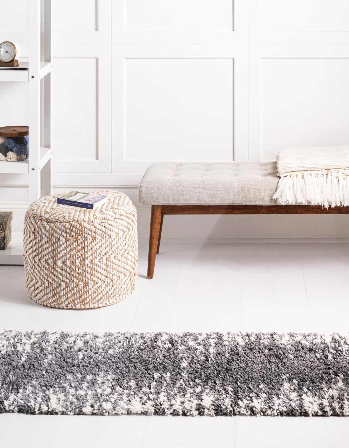 Tranquil Tides Shag Collection Area Rug - Marina Runner Gray  lifestyle 61