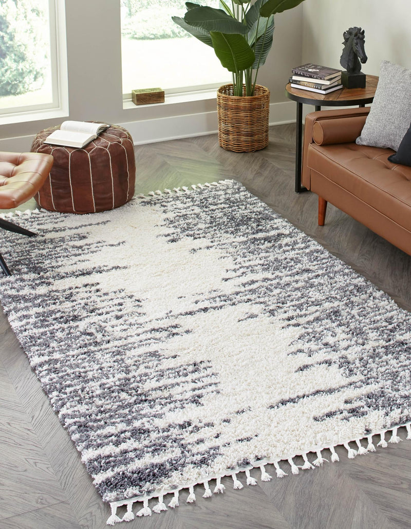 Tranquil Tides Shag Collection Area Rug - Marina Rectangle White  lifestyle 4