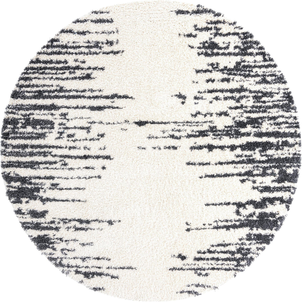 Tranquil Tides Shag Collection Area Rug - Marina Round White  lifestyle 97