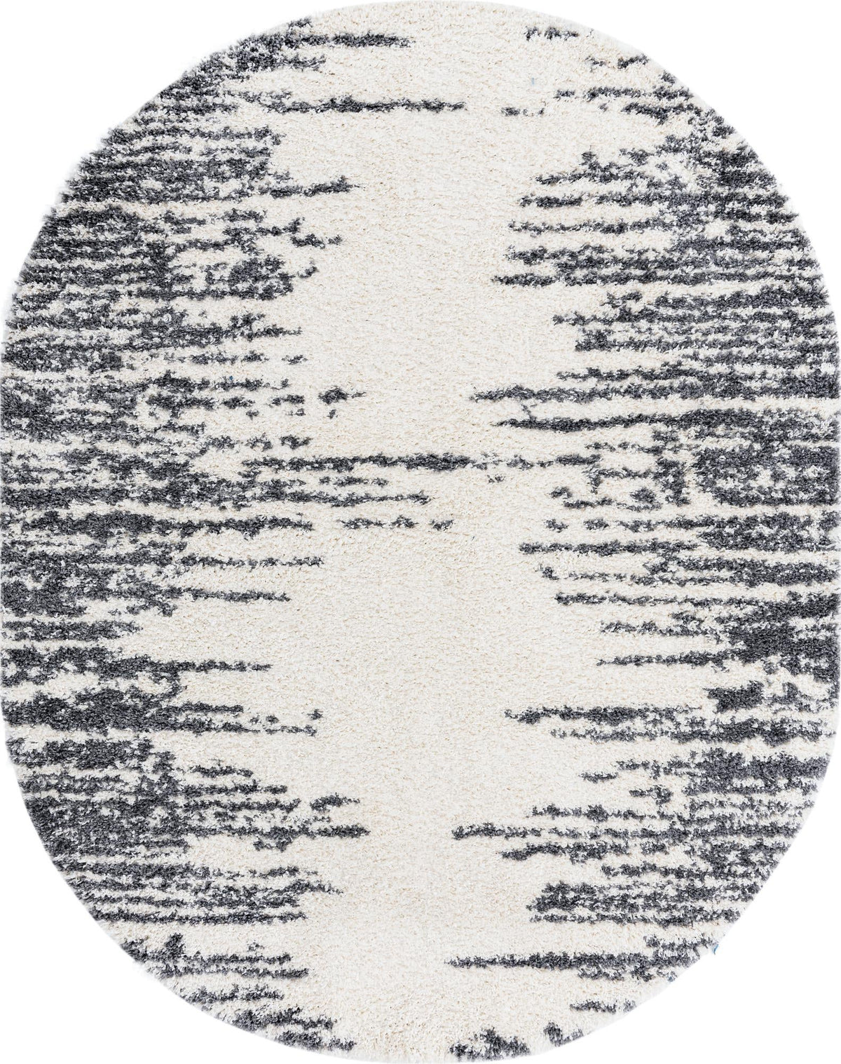 Tranquil Tides Shag Collection Area Rug - Marina Oval White  lifestyle 94
