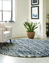 Tranquil Tides Shag Collection Area Rug -  Azure Round Blue  lifestyle 47
