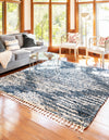 Tranquil Tides Shag Collection Area Rug -  Azure Square Blue  lifestyle 75