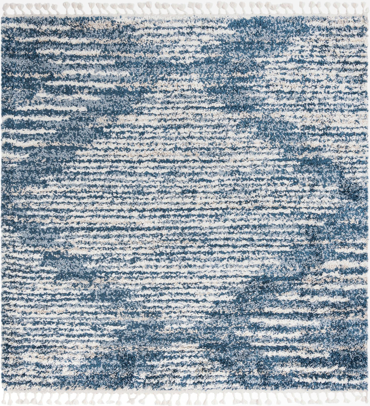 Tranquil Tides Shag Collection Area Rug -  Azure Square Blue  lifestyle 80