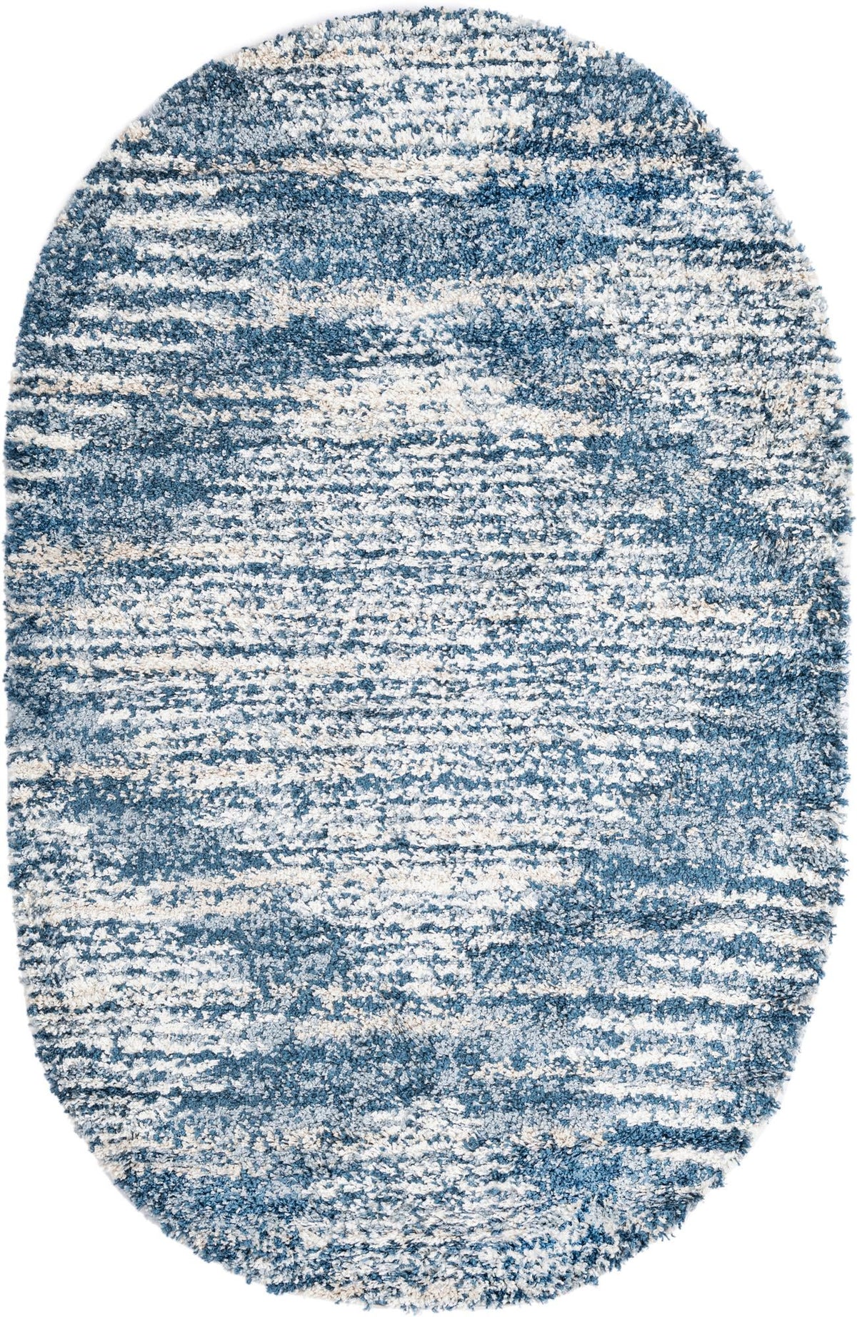 Tranquil Tides Shag Collection Area Rug -  Azure Oval Blue  lifestyle 34