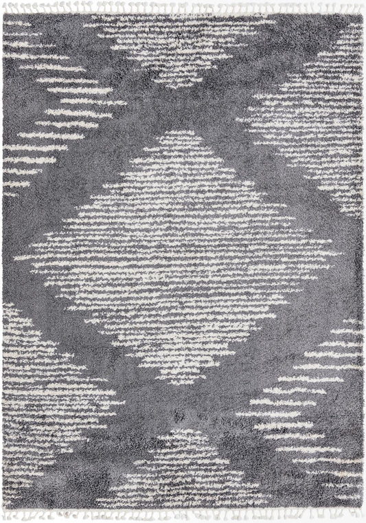 Tranquil Tides Shag Collection Area Rug -  Azure Rectangle Gray Main