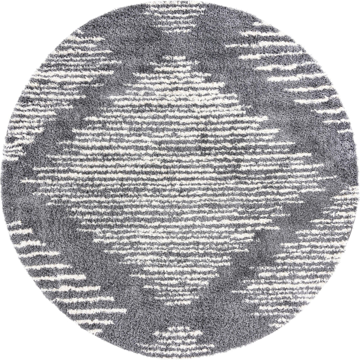 Tranquil Tides Shag Collection Area Rug -  Azure Round Gray  lifestyle 74
