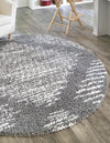 Tranquil Tides Shag Collection Area Rug -  Azure Round Gray  lifestyle 66