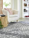 Tranquil Tides Shag Collection Area Rug -  Azure Round Gray  lifestyle 67