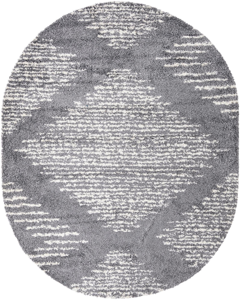 Tranquil Tides Shag Collection Area Rug -  Azure Oval Gray  lifestyle 31