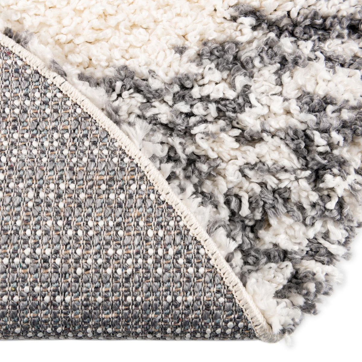 Tranquil Tides Shag Collection Area Rug -  Azure Round White  lifestyle 85