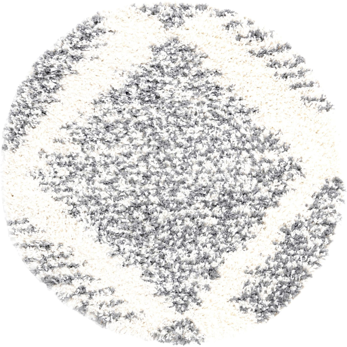 Tranquil Tides Shag Collection Area Rug -  Azure Round White  lifestyle 35