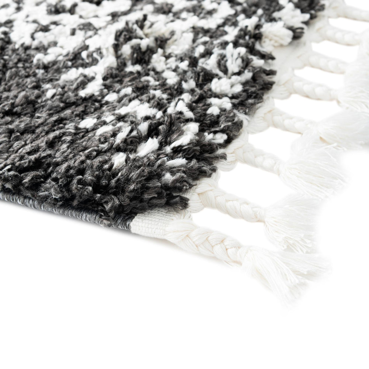 Tranquil Tides Shag Collection Area Rug -  Azure Rectangle Black and White  lifestyle 17