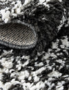 Tranquil Tides Shag Collection Area Rug -  Azure Round Black and White  lifestyle 87
