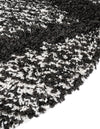 Tranquil Tides Shag Collection Area Rug -  Azure Round Black and White  lifestyle 92