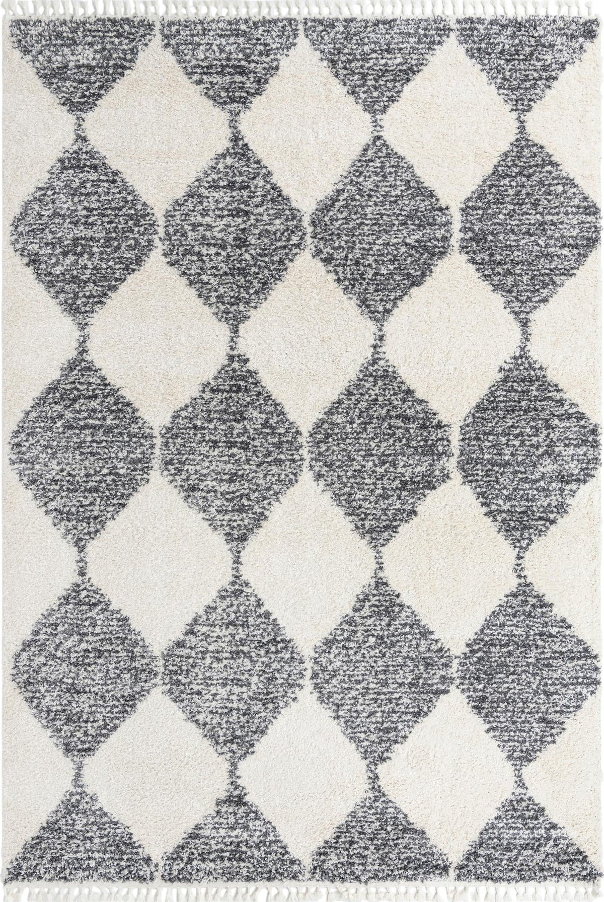 Tranquil Tides Shag Collection Area Rug -  Pebble Rectangle White Main