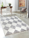 Tranquil Tides Shag Collection Area Rug -  Pebble Rectangle White  lifestyle 4