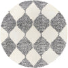 Tranquil Tides Shag Collection Area Rug -  Pebble Round White  lifestyle 36